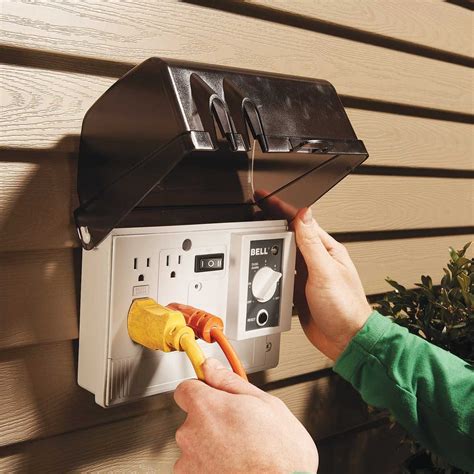 exterior electrical outlet box|outdoor electrical outlet box enclosure.